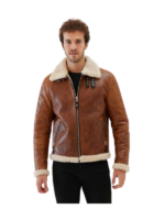 Men’s Shearling Collar Leather Jacket 2