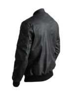 Casual Black Leather Bomber Jacket 1