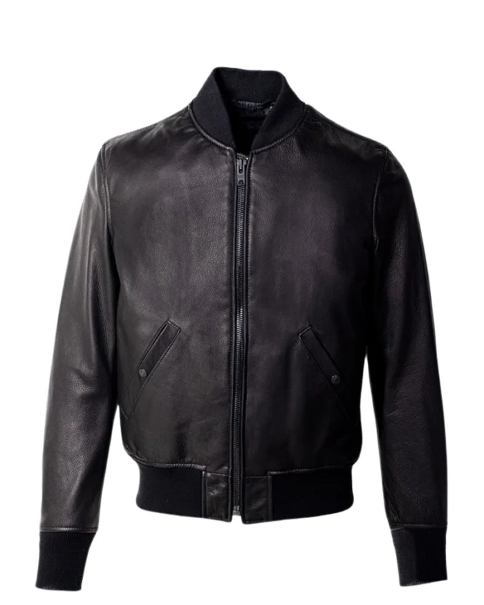 Men Casual Black Bomber Jacket 3