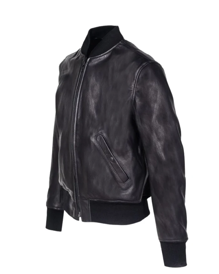 Men Casual Black Bomber Jacket 2