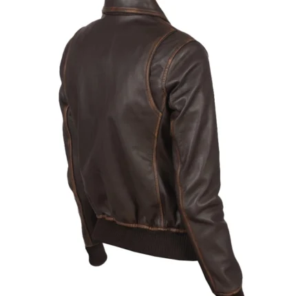 Women A-2 Brown Leather Jacket 2