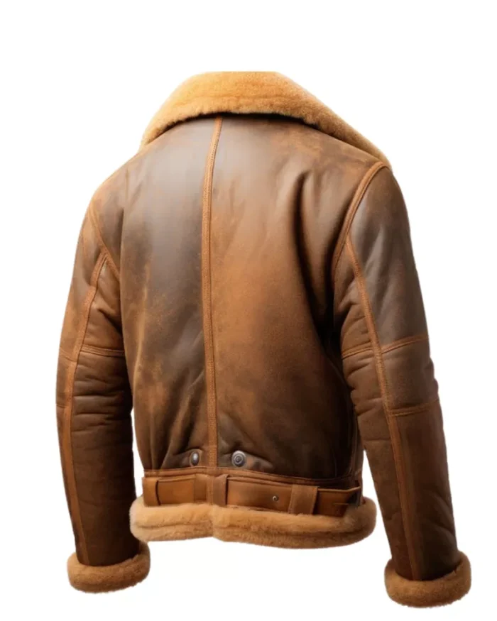 Men’s B3 Brown Shearling Leather Jacket 2