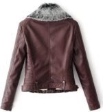 Women’s Faux Fur Quilted Moto Jacket 4