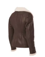 Women Brown B3 RAF Aviator Shearling Jacket 3