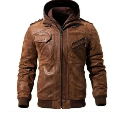 Men’s Brown Hooded Jacket 1