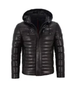 Men’s Black Puffer Hooded Jacket 1