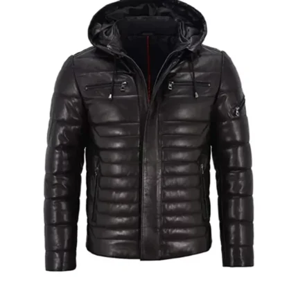 Men’s Black Puffer Hooded Jacket 1