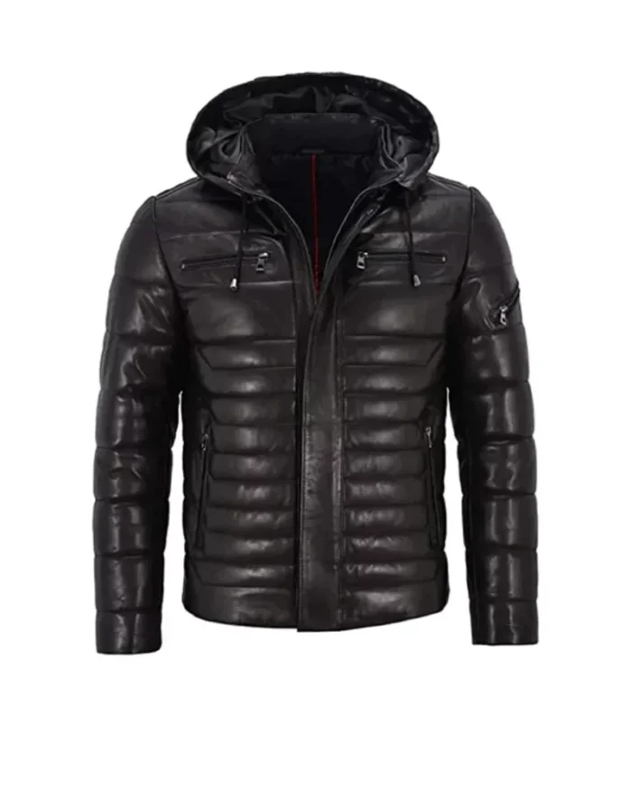 Men’s Black Puffer Hooded Jacket 1