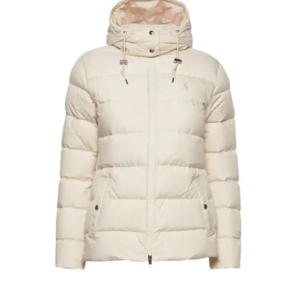 Womens Cream Puffer Jacket 1