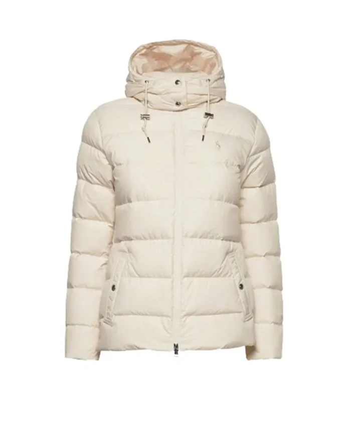 Womens Cream Puffer Jacket 1