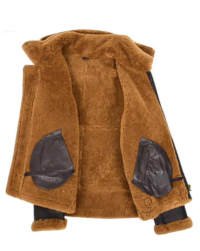 Men Premium Brown B3 Edwardo Ginger Bomber Jacket with Hood 1