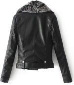 Women’s Faux Fur Quilted Moto Jacket 2