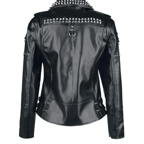 Black Studded Leather Jacket 2