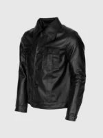 Men Black Leather Motorcycle Jacket 1