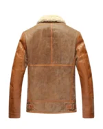 Mens Leather Bomber Warm Pilot Winter Shearling Jacket 2
