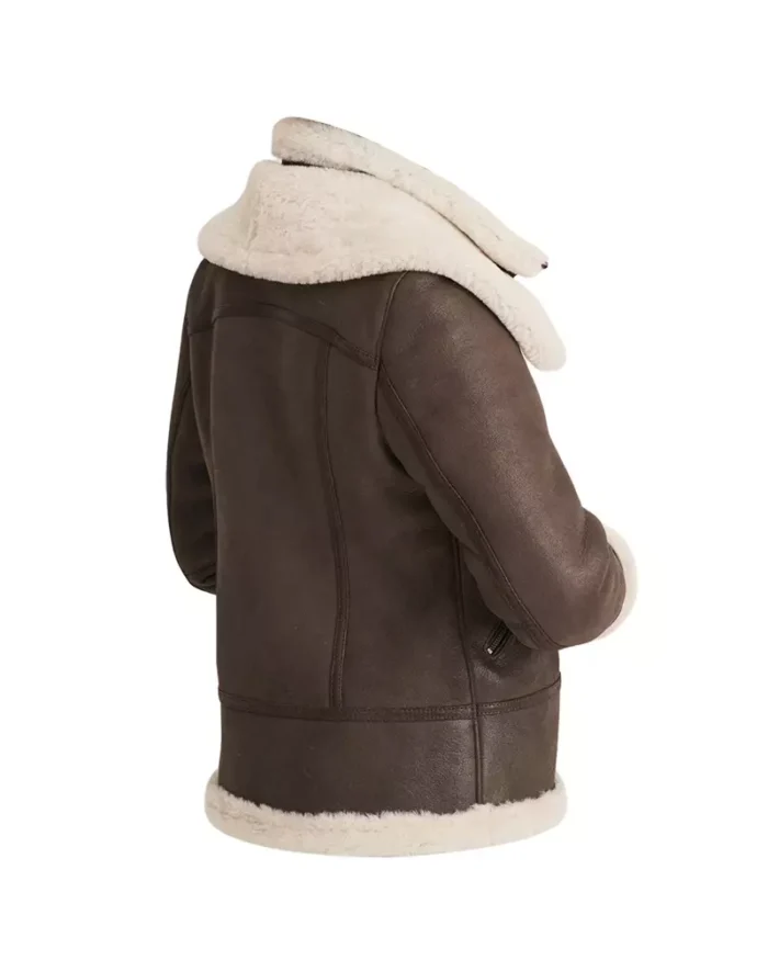 Women Brown Shearling Leather Jacket 2