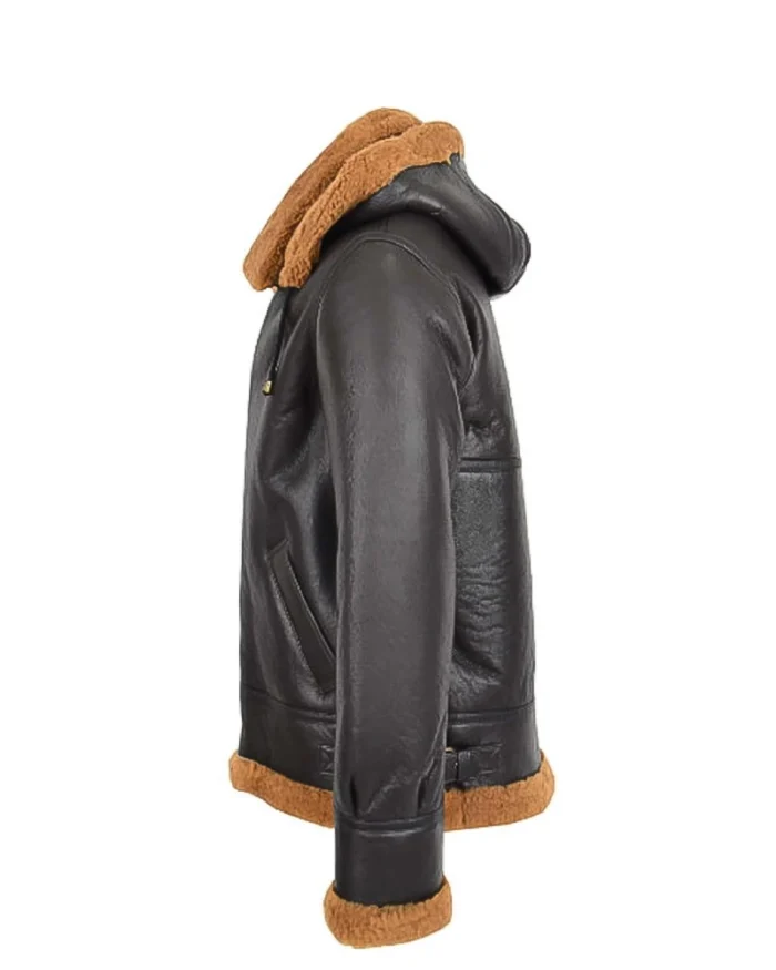 Men Premium Brown B3 Edwardo Ginger Bomber Jacket with Hood 3