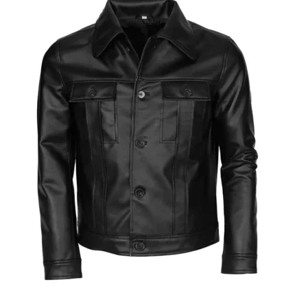 Men Black Leather Motorcycle Jacket 1