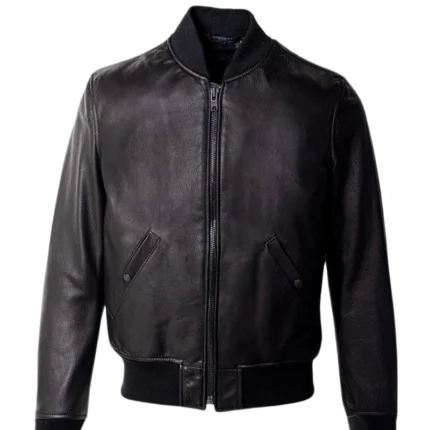 Men Casual Black Bomber Jacket 1