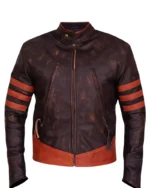 Mens Brown Cafe Racer Distressed Jacket 1