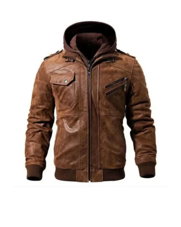 Men’s Brown Hooded Jacket 1