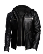 Men Black Detachable Hooded Jacket 3