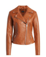 Womens Real Brown Leather Jacket 1