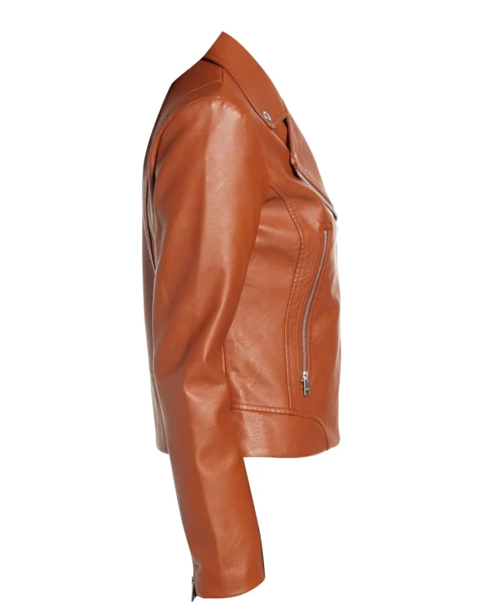 Womens Real Brown Leather Jacket 2