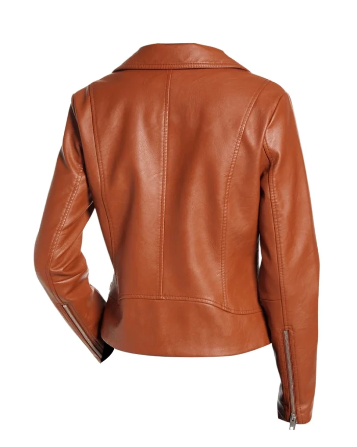 Womens Real Brown Leather Jacket 3
