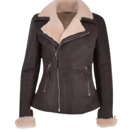Women’s Aviator Shearling Jacket 1