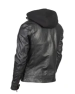 Men Black Leather Racing Jacket 2