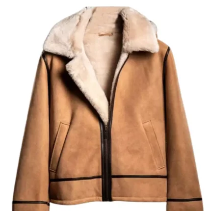 B3 Fur Aviator Shearling Sheepskin Bomber Jacket 3