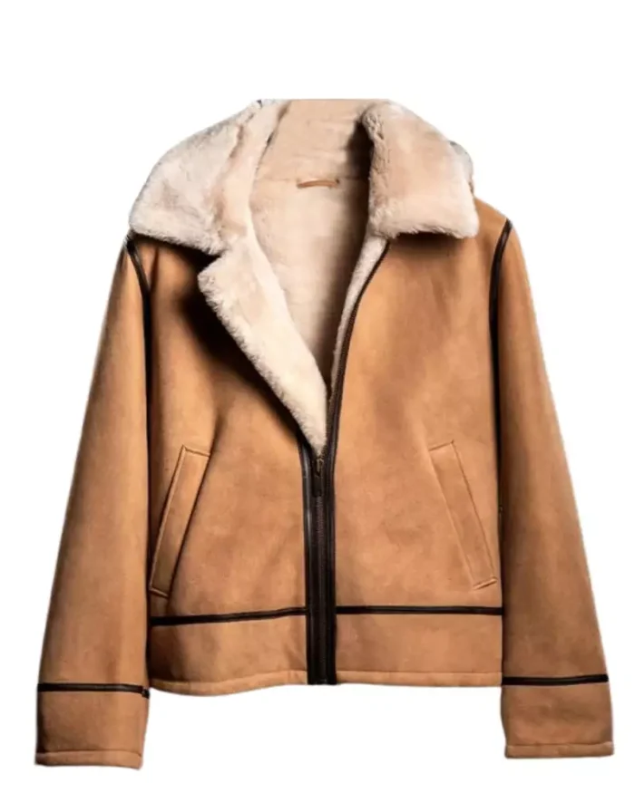 B3 Fur Aviator Shearling Sheepskin Bomber Jacket 3