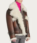 Men Brown Premium Shearling Jacket 2