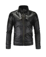 Women Black Leather Motorcycle Jacket 1