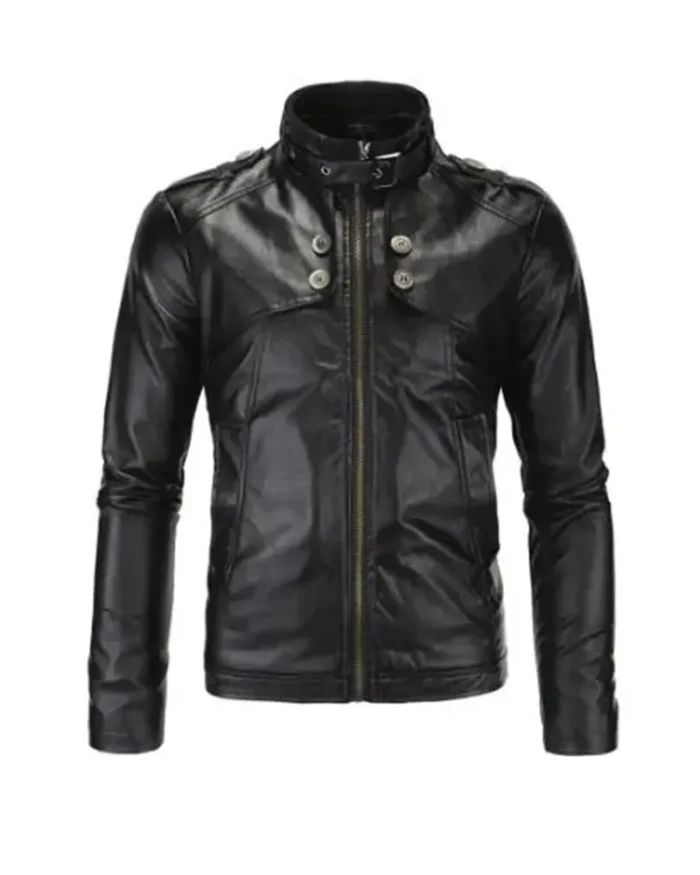 Women Black Leather Motorcycle Jacket 1
