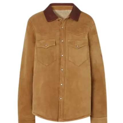 Women’s Camel Suede Classic Leather Shirt 1