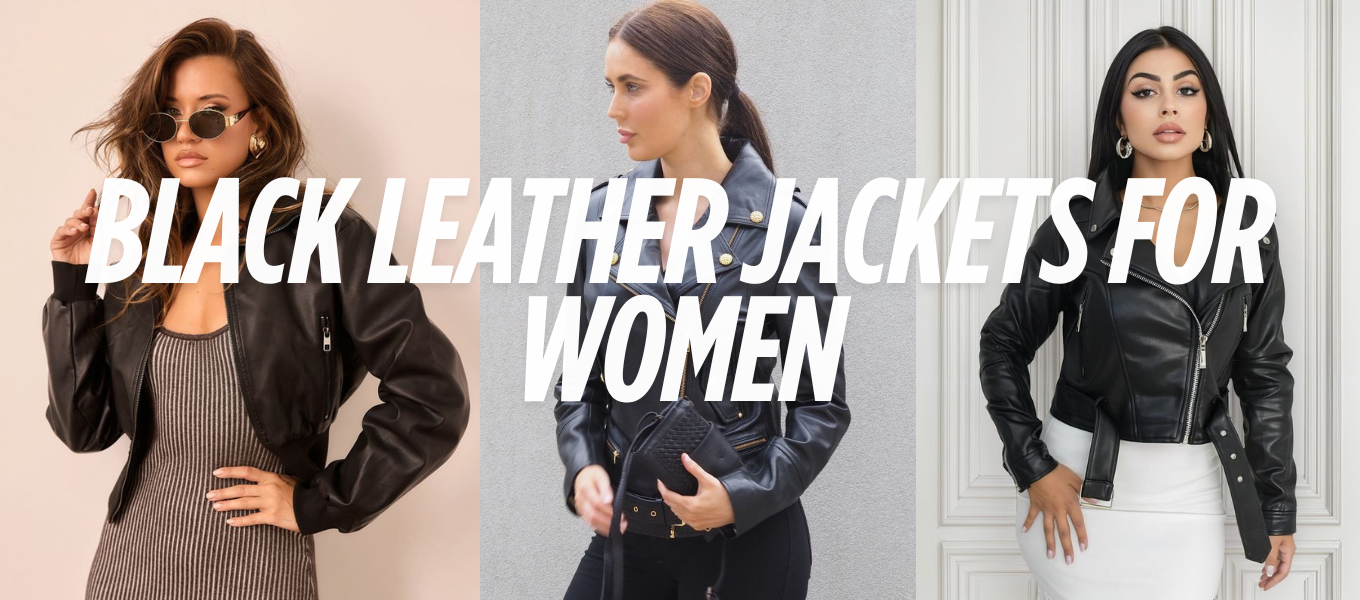 Black Leather Jackets For Women banner