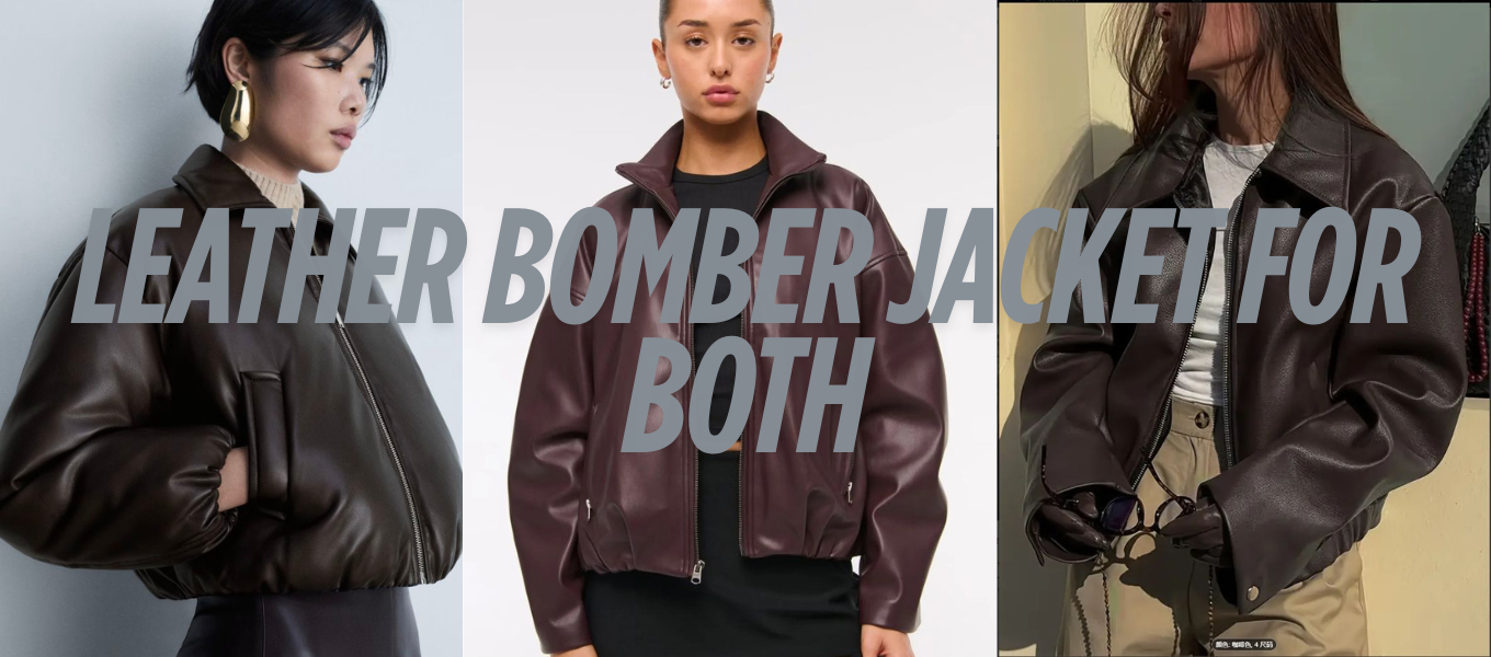 Leather bomber jacket banner