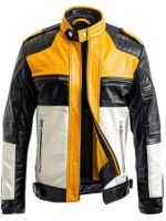 Men Vintage Cafe Racer Retro Leather Jacket 1