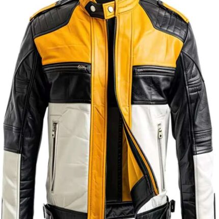 Men Vintage Cafe Racer Retro Leather Jacket 1