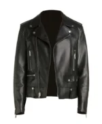 Mens Asymmetrical Biker Leather Jacket 1