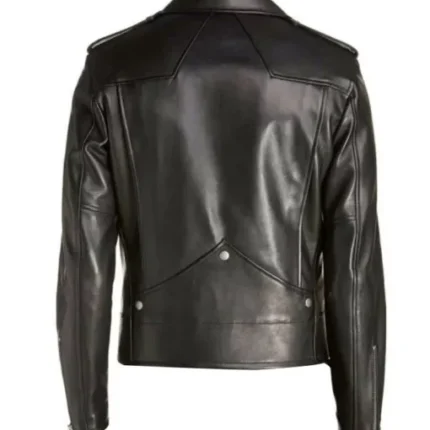 Mens Asymmetrical Biker Leather Jacket 2