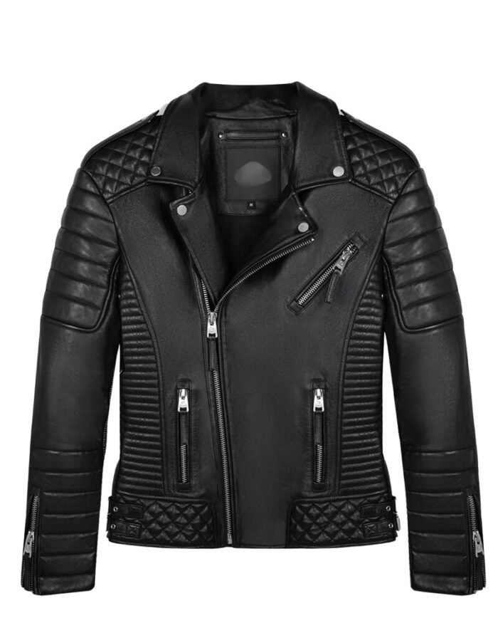 Men’s Vintage Premium Black Biker Leather Jacket 1