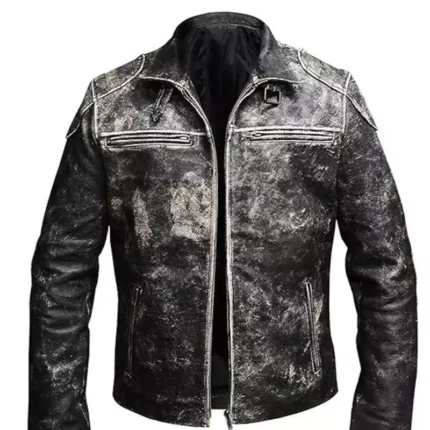 Mens Vintage Retro Distressed Black Antique Jacket 1