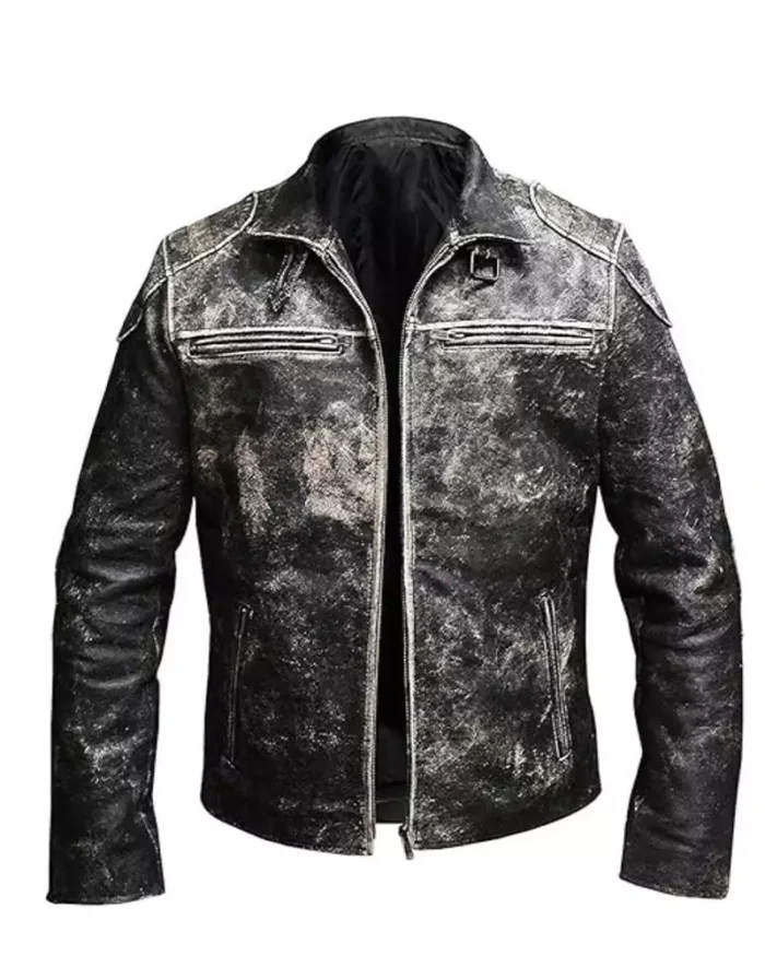 Mens Vintage Retro Distressed Black Antique Jacket 1