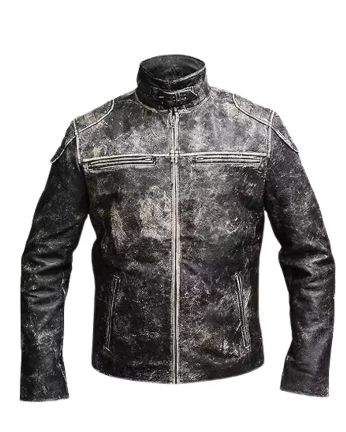 Mens Vintage Retro Distressed Black Antique Jacket 2