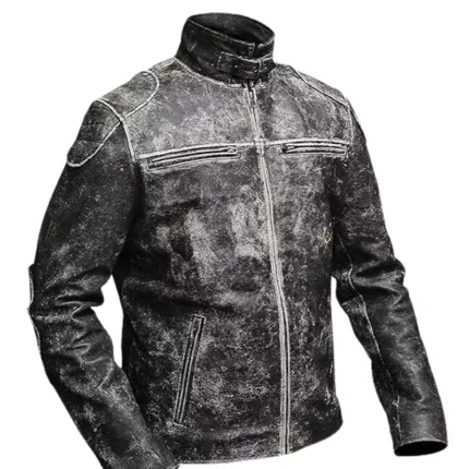 Mens Vintage Retro Distressed Black Antique Jacket 4