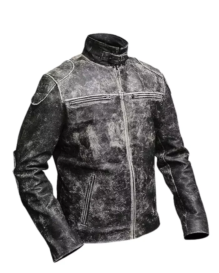 Mens Vintage Retro Distressed Black Antique Jacket 4