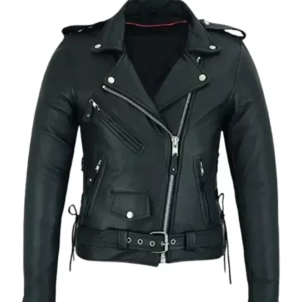 Women’s Classic Motorcycle Leather Jacket 1